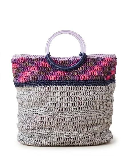 Sunset Amethyst - Tote Bag Artigianale con Manici in Resina